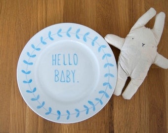 Hello Baby - Ceramic Baby Plate and Bowl Set