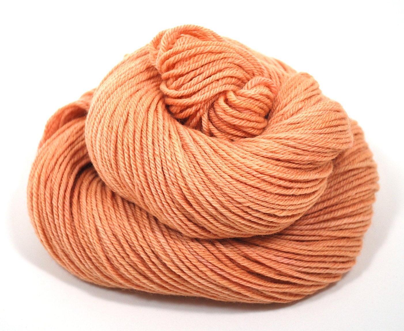 Hand Dyed Yarn Organic Merino Worsted Weight Naturally Dyed in Peach