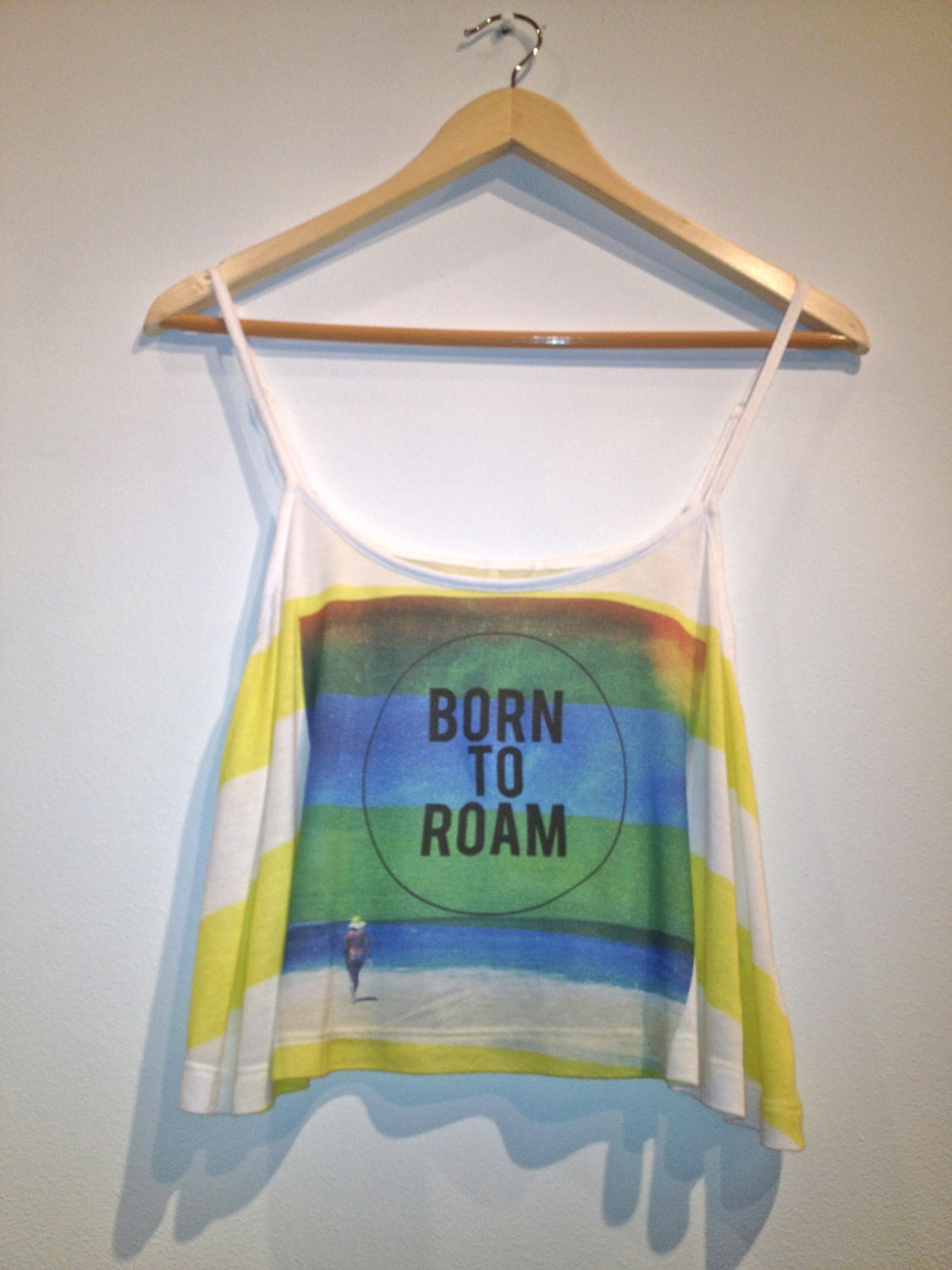 Striped Graphic Crop Tank