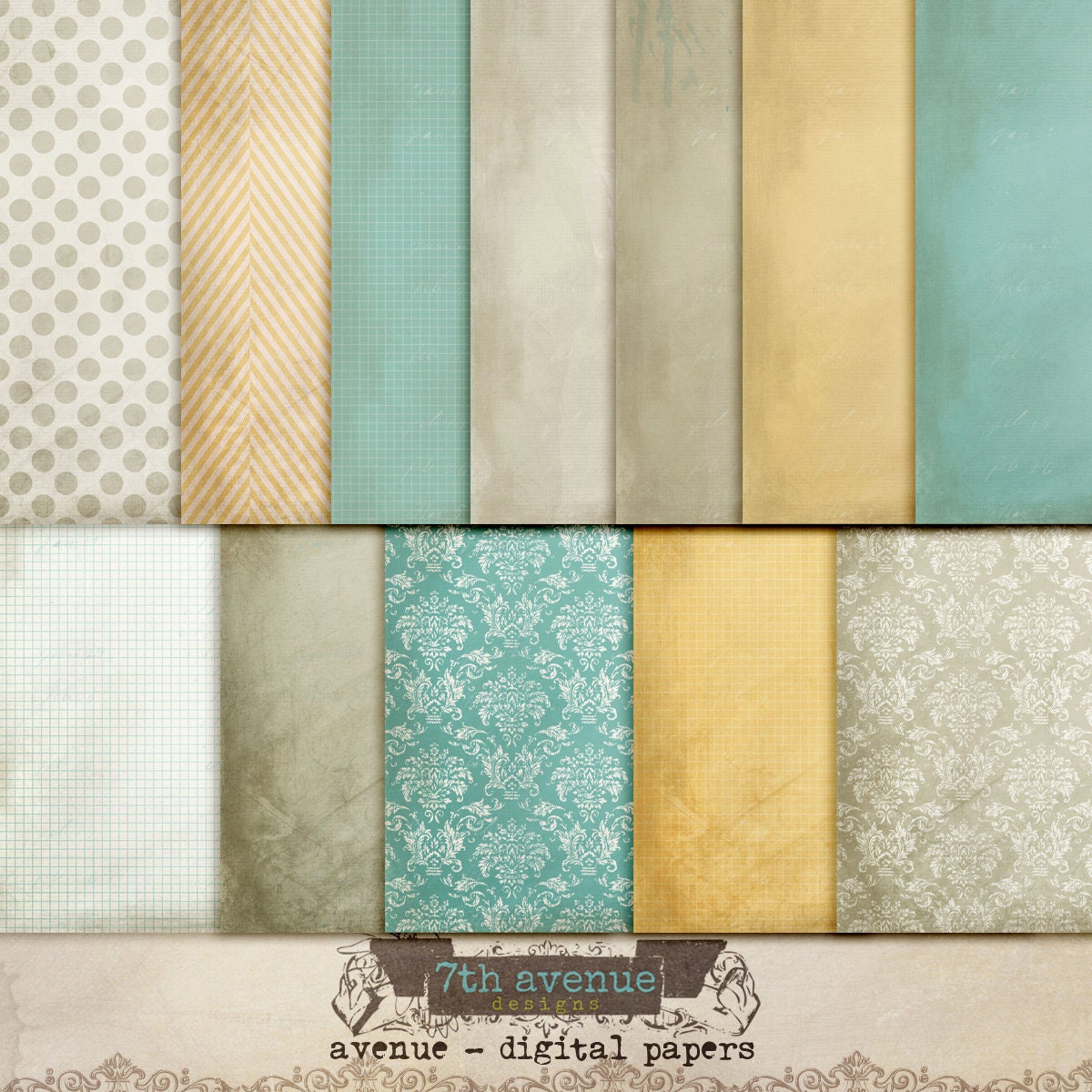Digital Papers - Avenue. Perfect for blog background, card making and much more.