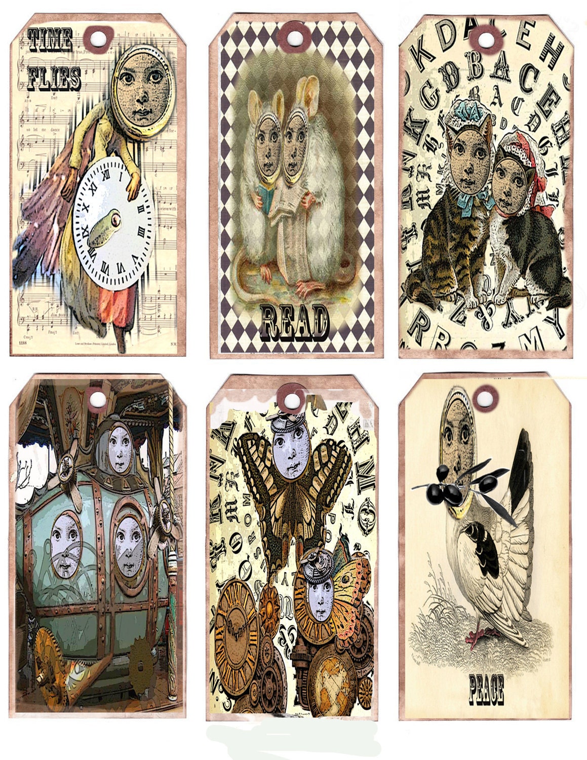 Steampunk design Gift Tags