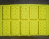PRIORITY SHIPPING Silicone Lego style Ice Bricks Tray candy crayons soap mold Party favors
