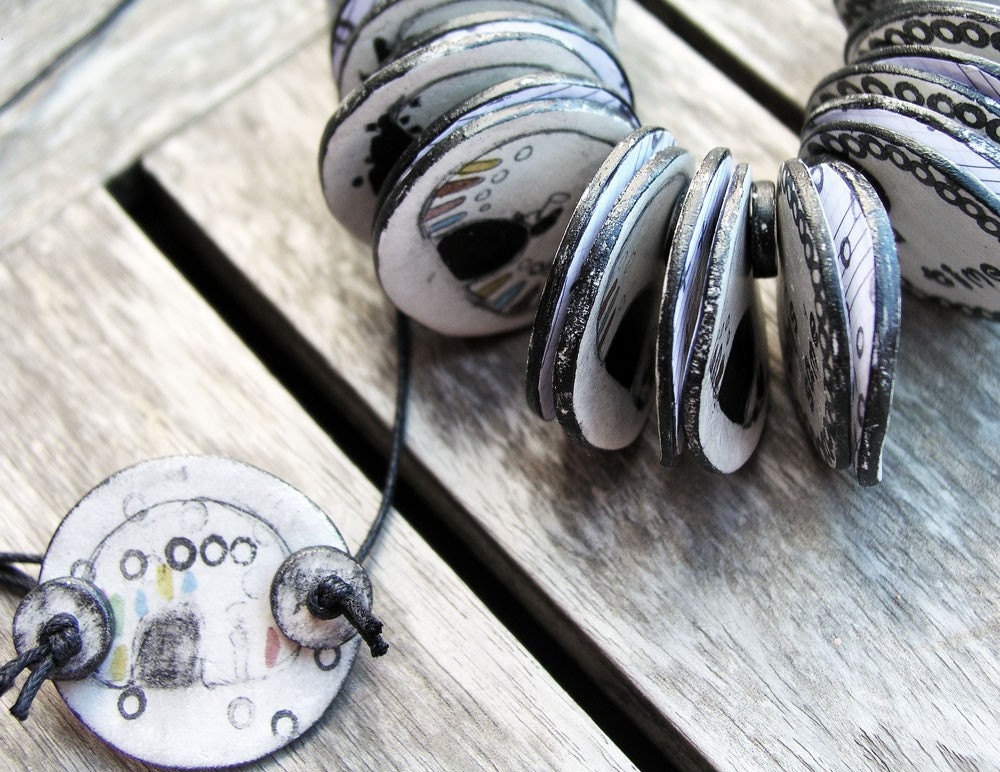 storytelling - charcoal house necklace by anawhat