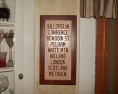Wedding Bus Scroll in Leather - Customized with your Life's Journey info