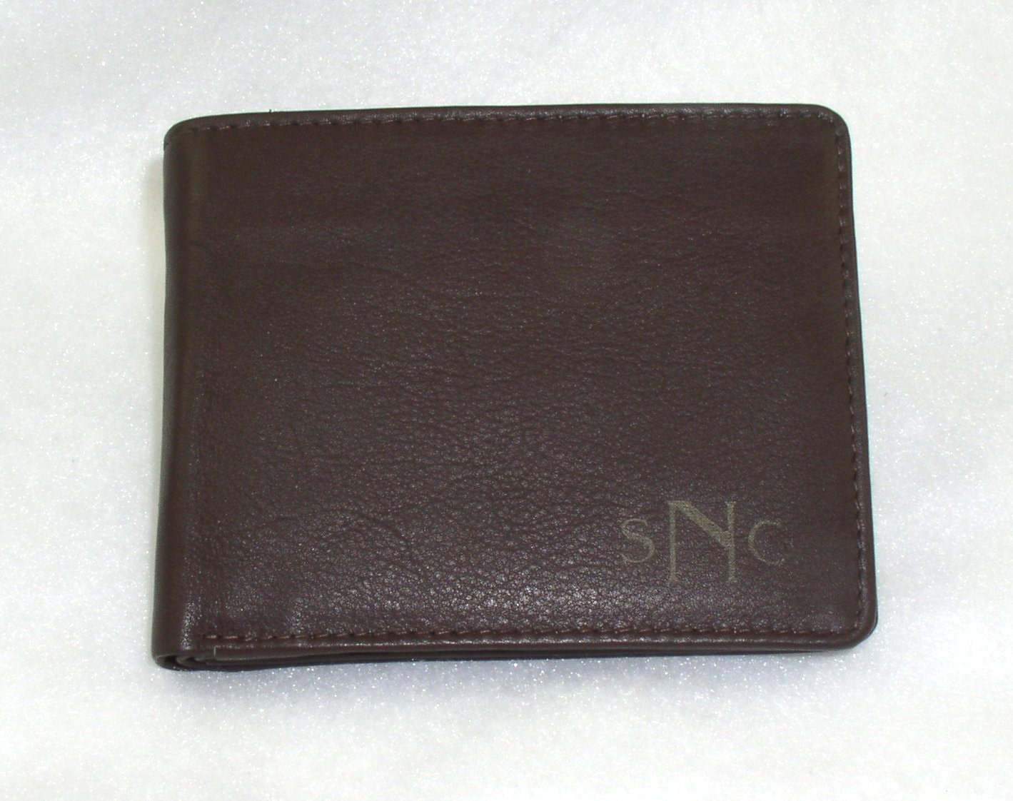 Groomsmen Gifts - Monogrammed Leather Wallets - Brown, Black or Tan Bifold - Premium Leather - Qty of 6