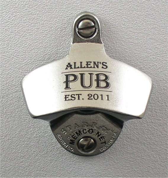 Stainless Steel Bottle Opener & Capcatcher Personalized with your Monogram, Name or Logo