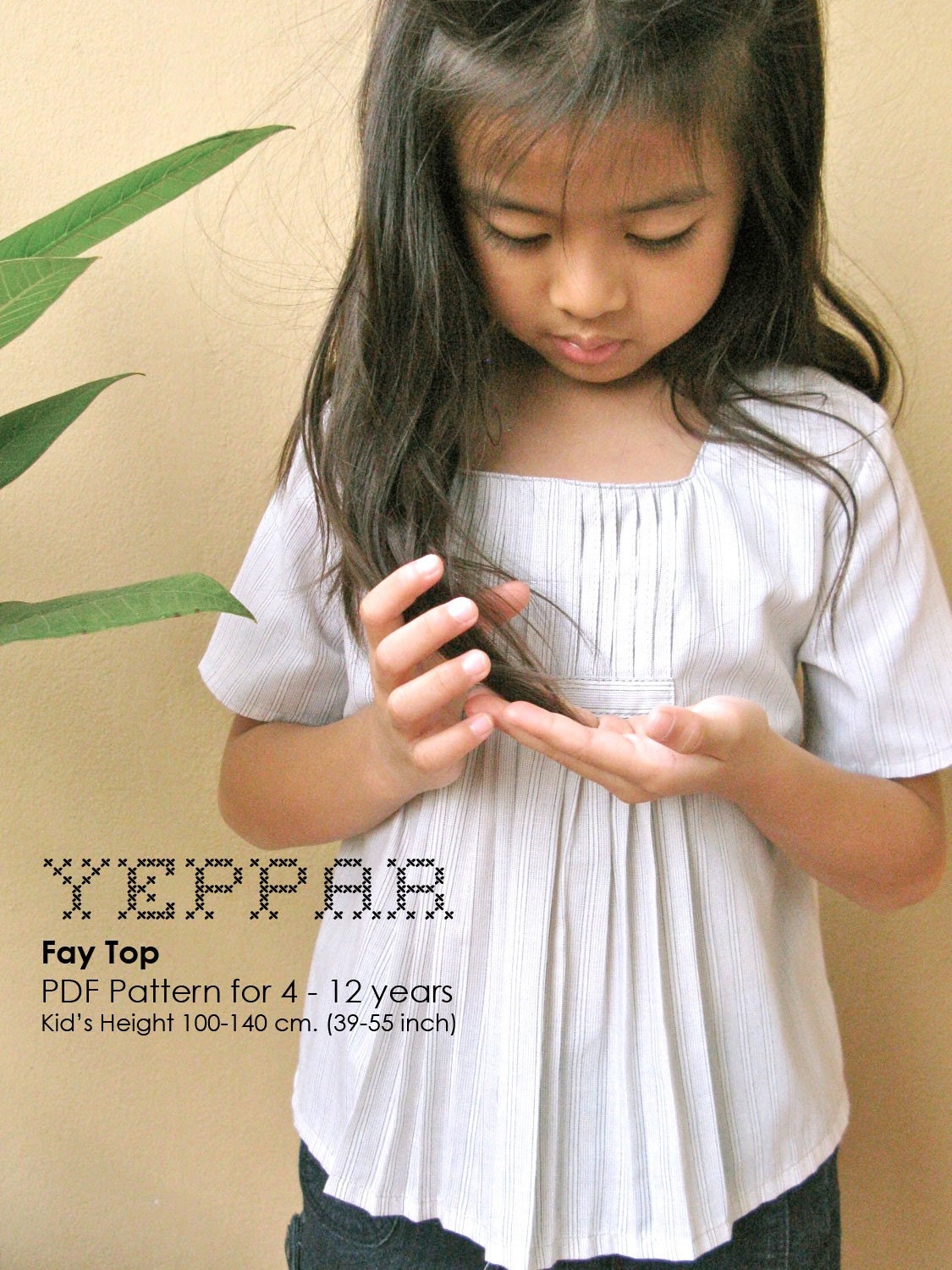 PDF Pattern - Fay Top for 4 - 10 years old and tutorial.