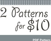 Pick 2 Sewing Patterns for 10 dollars, Deal make your own selection.