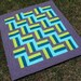 Modern Baby Quilt in Teal, Aqua & Green w/ FREE U.S SHIPPING