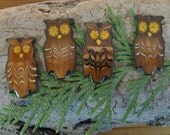 Gray or Brown Owl Necklace - Copper enamel pendant  with scrolling, enamel jewelry