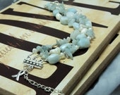 Prostate Cancer, Thyroid Disease, Scleroderma Awareness Aquamarine Bracelet
