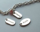 Faith - Dream - Believe - Leukemia, Psoriasis, MS Awareness Charm Bracelet