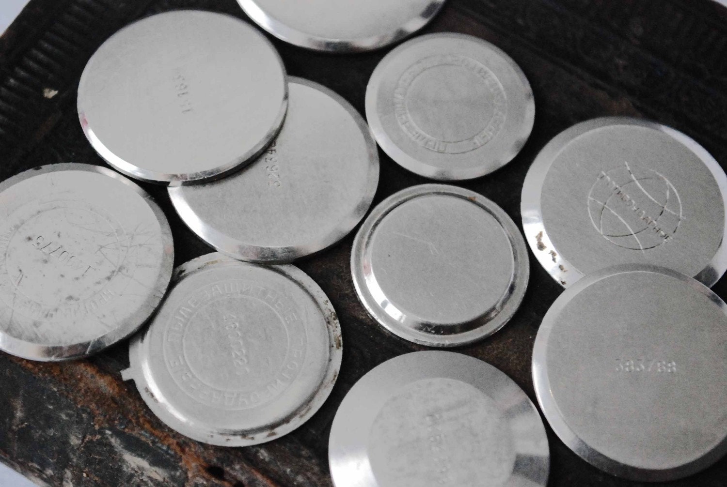 Lot of 10 Vintage watch parts, watch plates, watch cases.