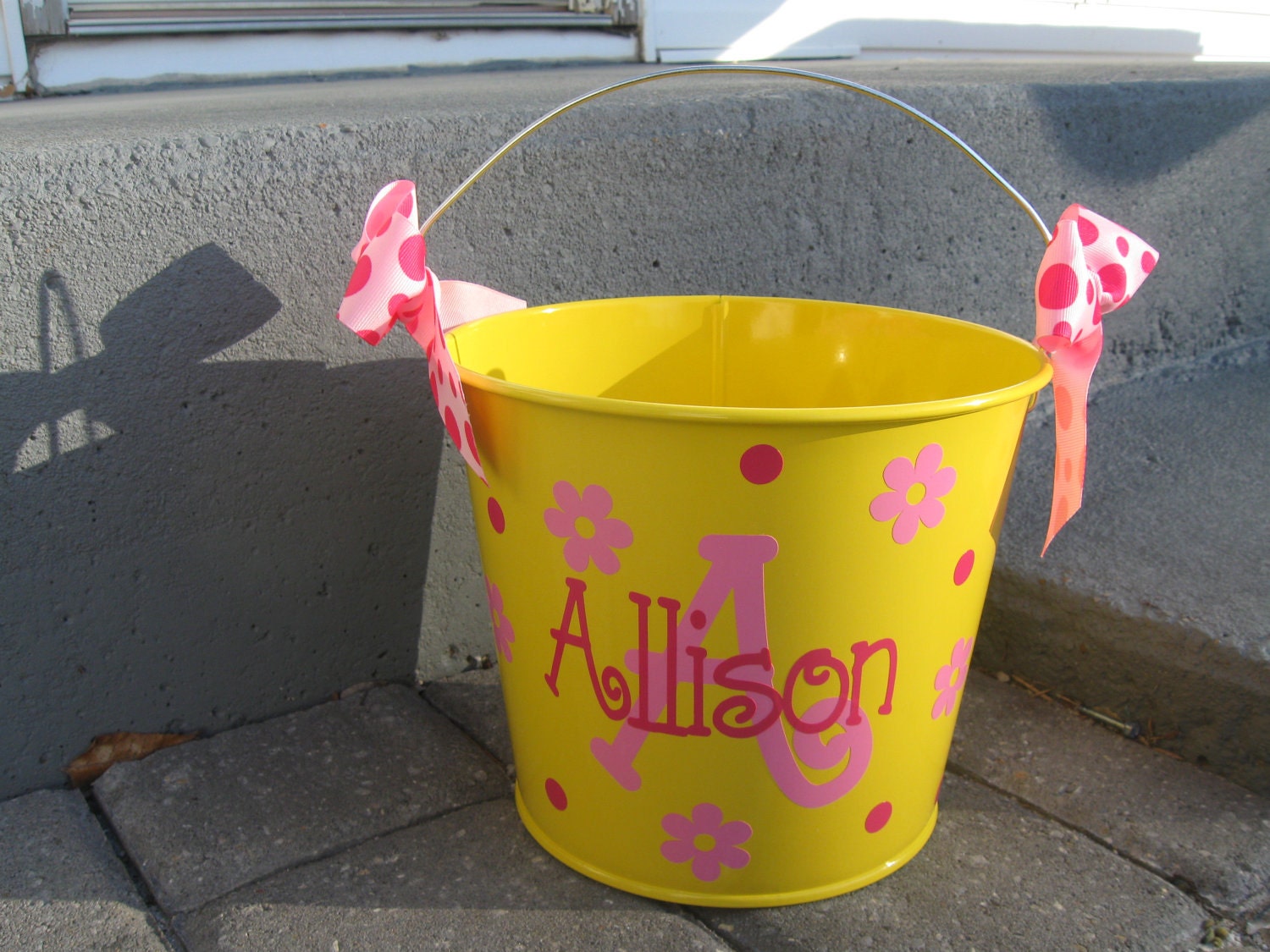 Items similar to Personalized Easter basket, 5 quart metal bucket, name