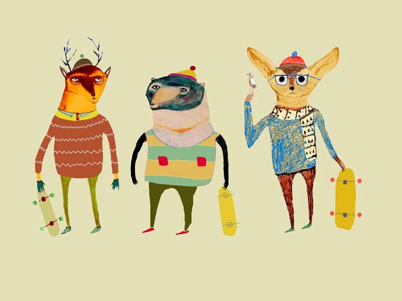 The Skateboarders. limited edition skateboard art print by Ashley Percival. Prints and Posters.