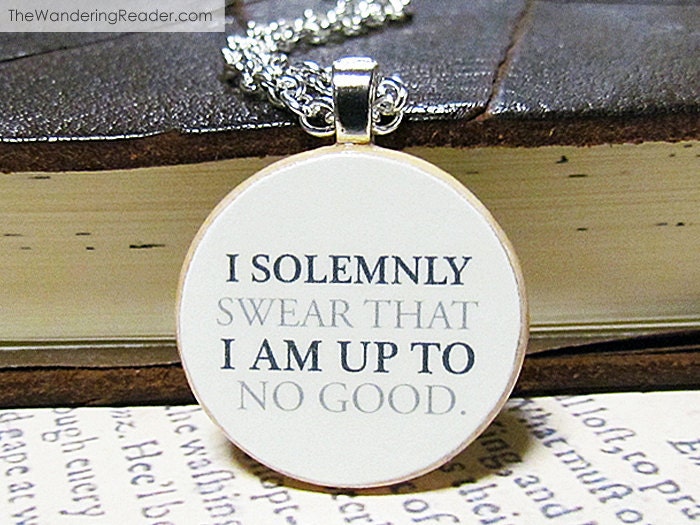 Marauder's Map Inspired "I solemnly swear that I am up to no good..." Harry Potter Pendant Necklace - Harry Potter Jewelry