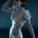 Clear PVC with luminescent icy blue glowing trim overbust corset from Artifice 24" for a 27-29.5" waist (production sample, ready to ship)