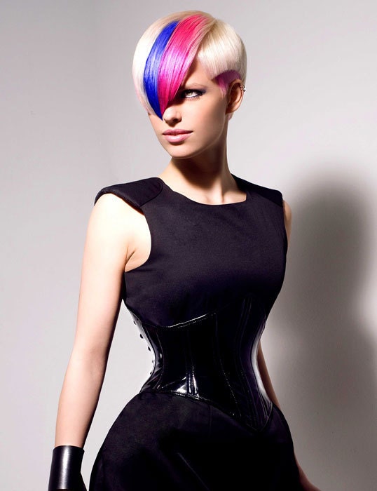 Black patent PVC angled Corset belt from Artifice Clothing with steel boning S XS (sample ready to ship) 21" wide for 25-28" waist
