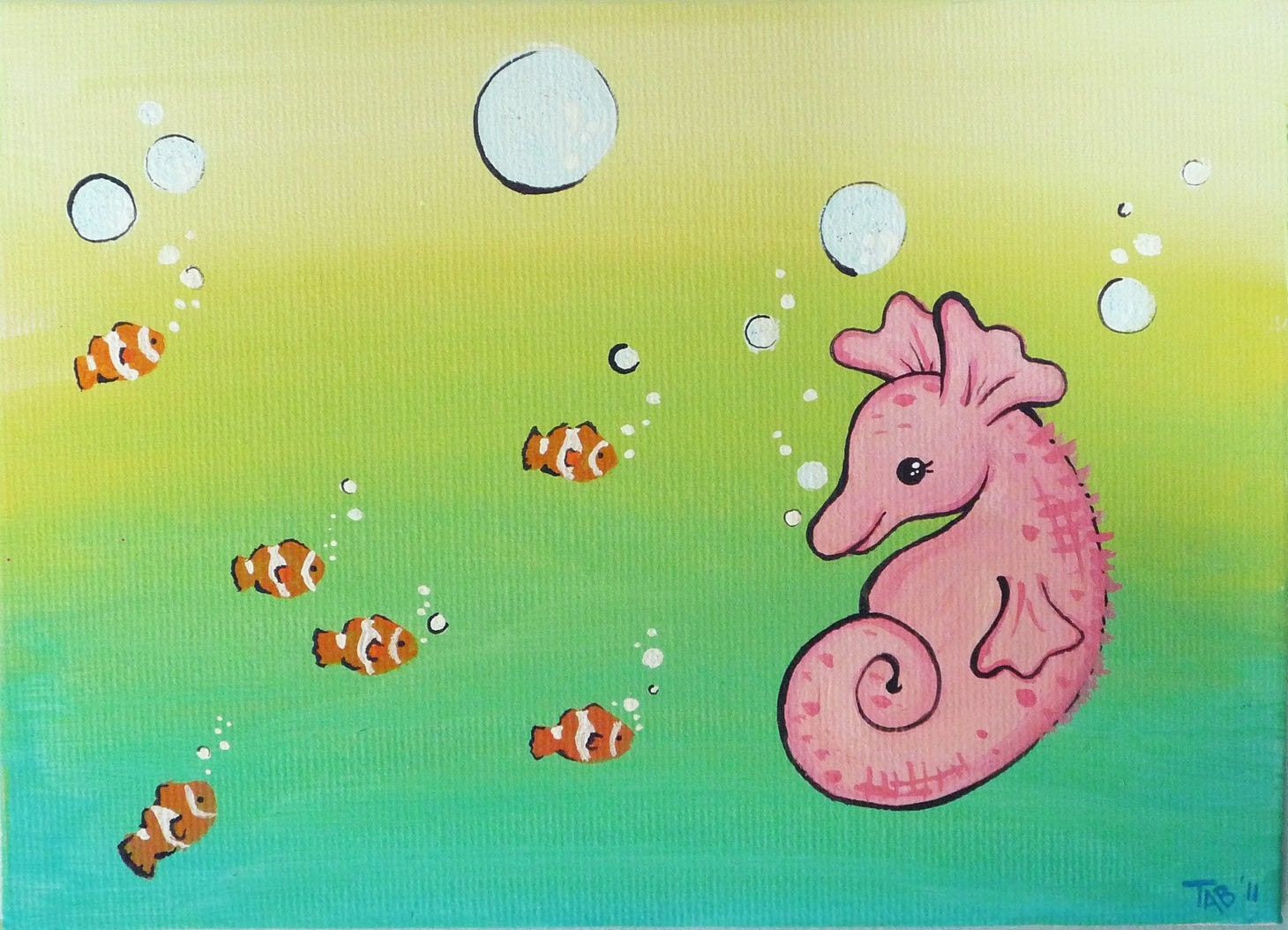 Baby Seahorse Miniature Painting