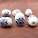 6pcs Hand Paint Porcelain Beads Chinese Painting "Blue Plum Blossom" Pattern Olivary Ceramic Beads 18X14mm
