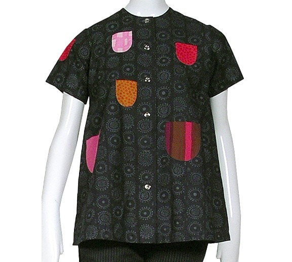 Vintage 60s iconic MARIMEKKO patchwork quilt shirt, blouse