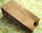 100 Small Kraft Bags Lunch Sack Half Pound 3 x 6 1/4 x 1 7/8 inches