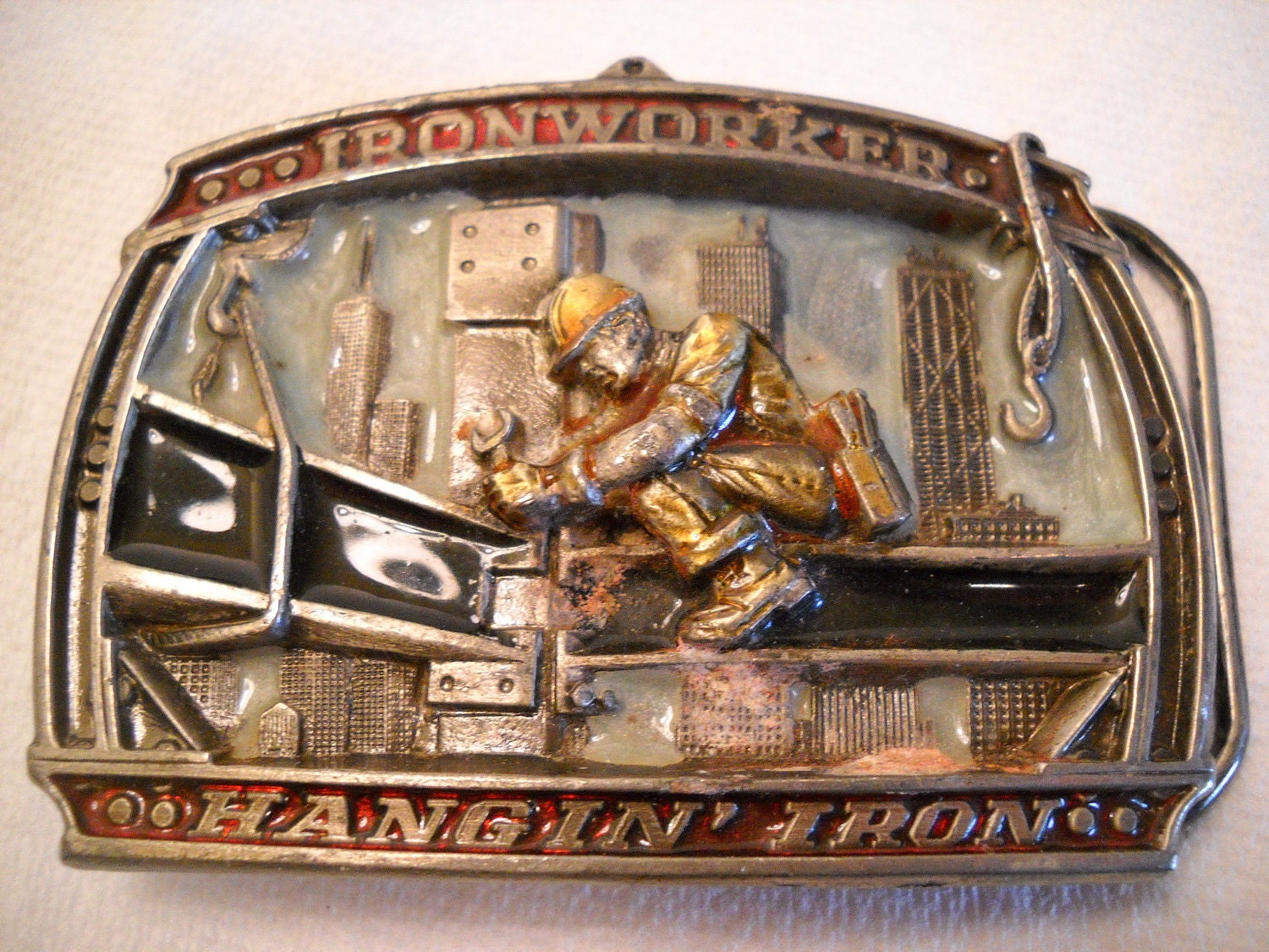 Vintage Iron Worker Belt Buckle by SeaPillowTreasures on Etsy