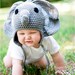FREE SHIPPING Edgar Elephant Earflap Hat - Sizes Newborn, 3-6 mo, 6-12 mo, 1-2yrs, 3-10yrs