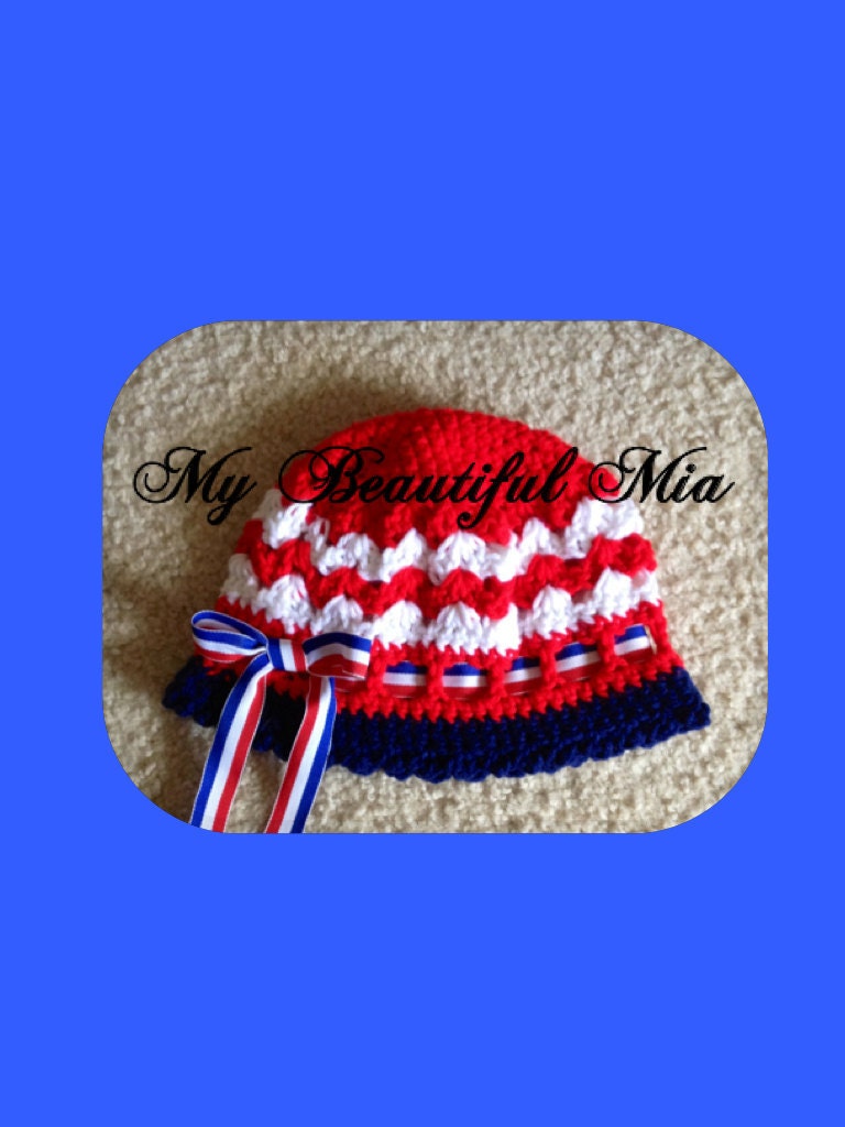 Patriotic Cloche - Fourth of July Hat - Photo Prop - July 4th