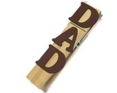 DAD Wooden Letters in Brown on a large cloths pin by ThisandThatCrafter