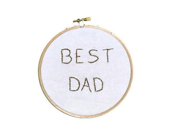 BEST DAD Handstitched Hoop