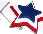 Stars in Red, White and Blue on a large clothspin by ThisandThatCrafter