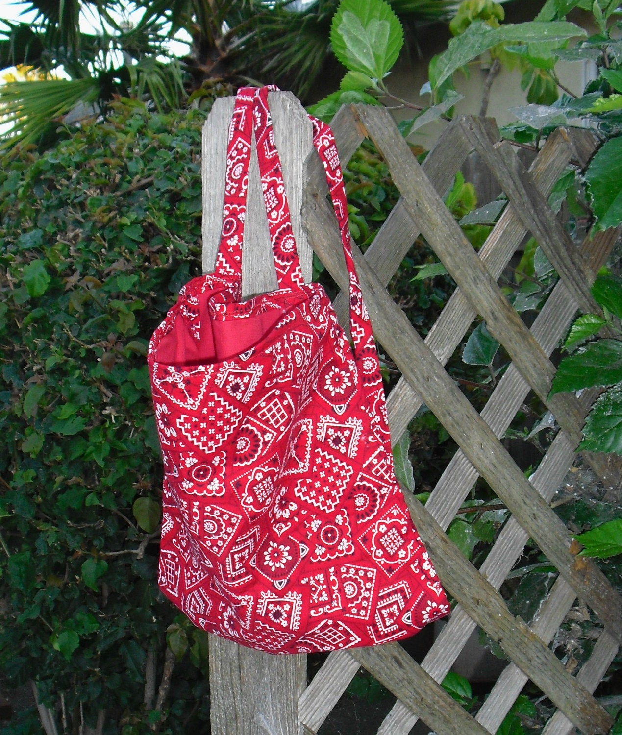 Red Western Bandana Print Backpack for Teen or Adult