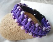 Electric Purple Dog Collar beaded small dog apparel