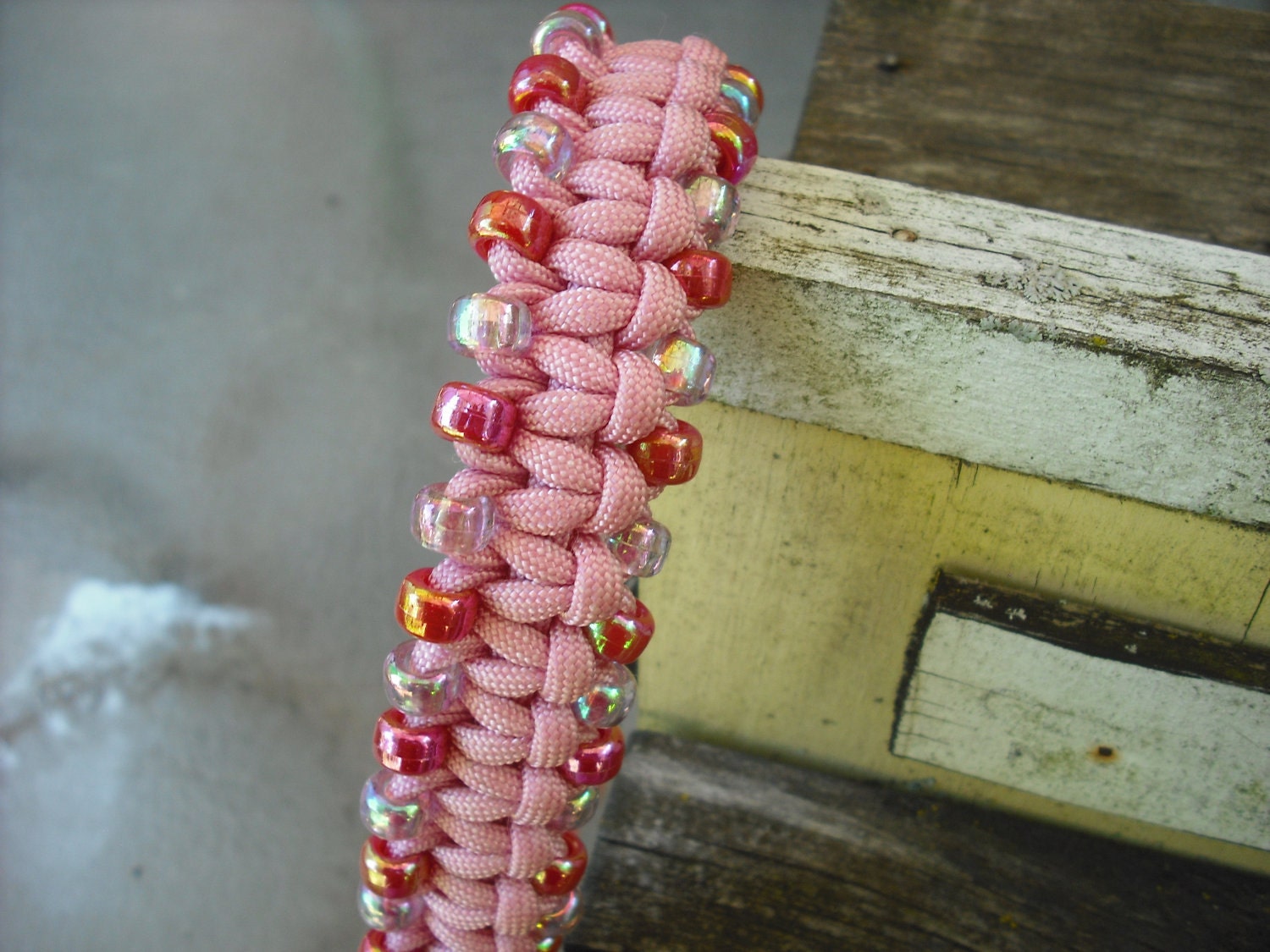 Pink Dog Collar, Elegant Dog Jewelry,  Beaded Dog Collar