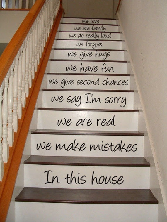 In this house - STAIR CASE - Vinyl Decal