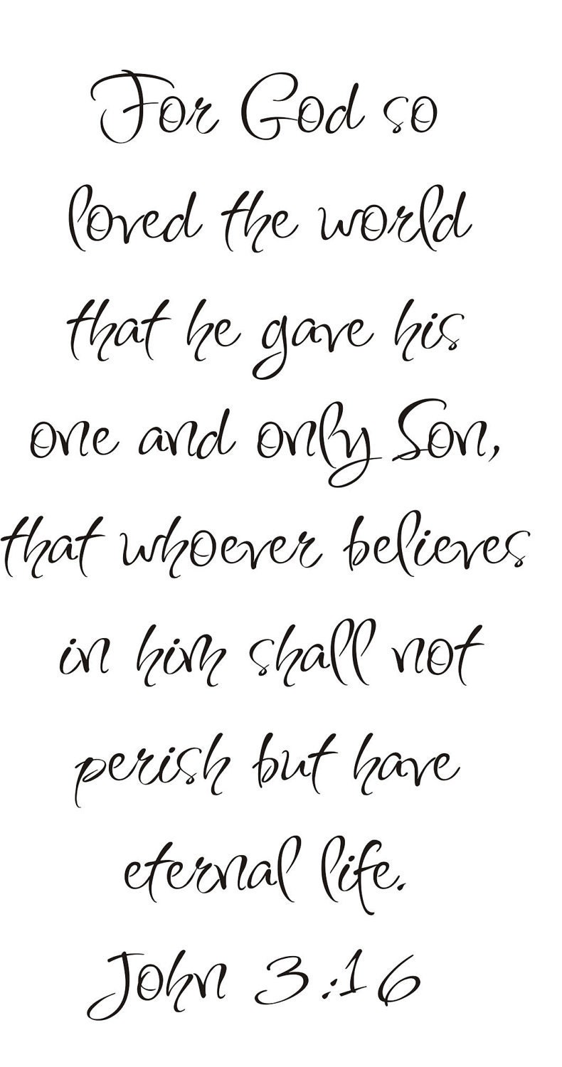 Staircase Wall Decal - John 3:16 - STAIR CASE - Inspirational Art Wall Decals Wall Stickers Vinyl Decal Quote