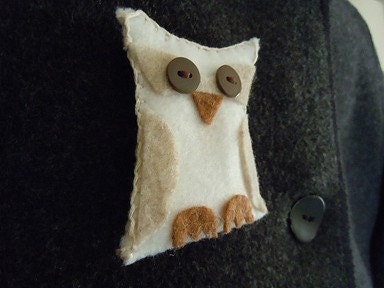 Felted Owl Brooch