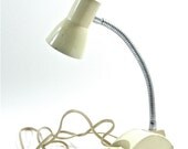 Task Lamp Cream and Silver Gooseneck Tiny