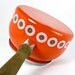 Red Scandinavian Style Enamelware Pot with Wooden Handle