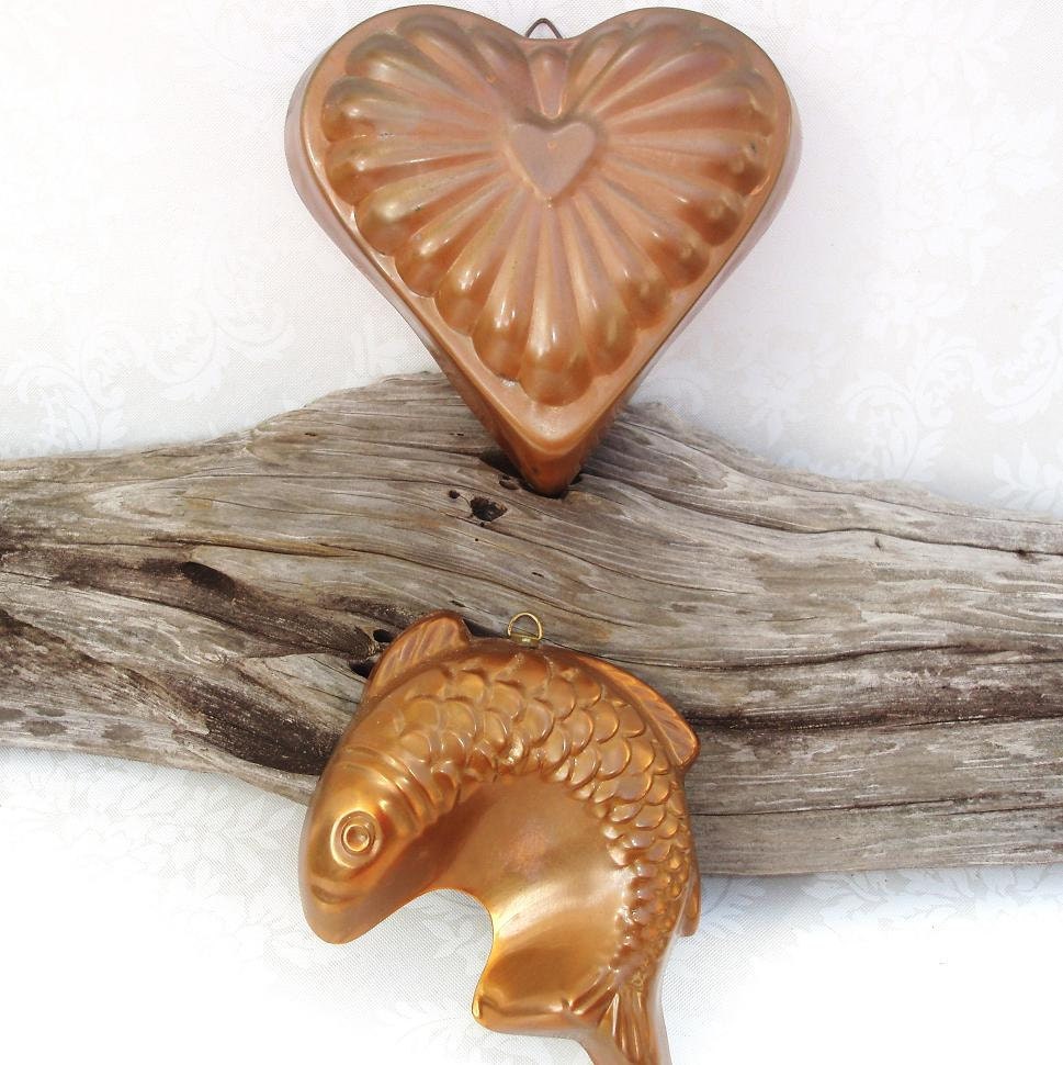 Vintage Copper Copper Molds Copper Wall Décor by WhimzyThyme