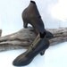 Vintage Galoshes Women Rain Shoes High Heel Galoshes Black Heeled Overshoes 1950s