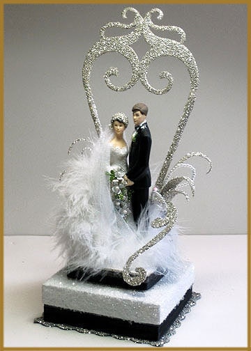 1920's "Black Tie-Deco" Cake Topper