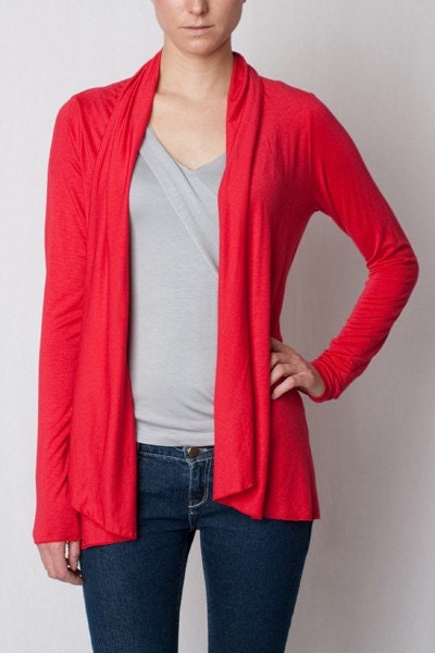 ON SALE - Long Cardigan Wrap w/ Belt - Women's Rayon/Spandex Top - Last one in Lavender (Size S)