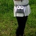 Owl fanny pack , belt bag, waist purse, grey lilac purple polka dot - ready to ship