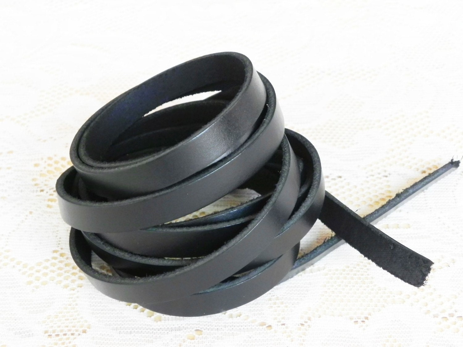 3/8" Black Leather Strap