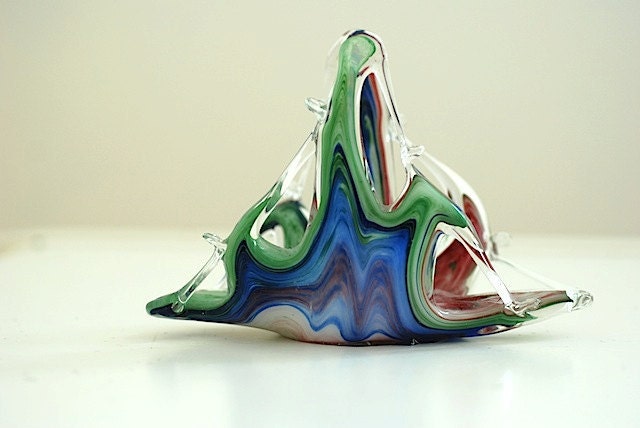 murano glass, swirl, vintage glass, italy, italian glass, made in italy, napkin holder, accessory, on the table, home decor,
