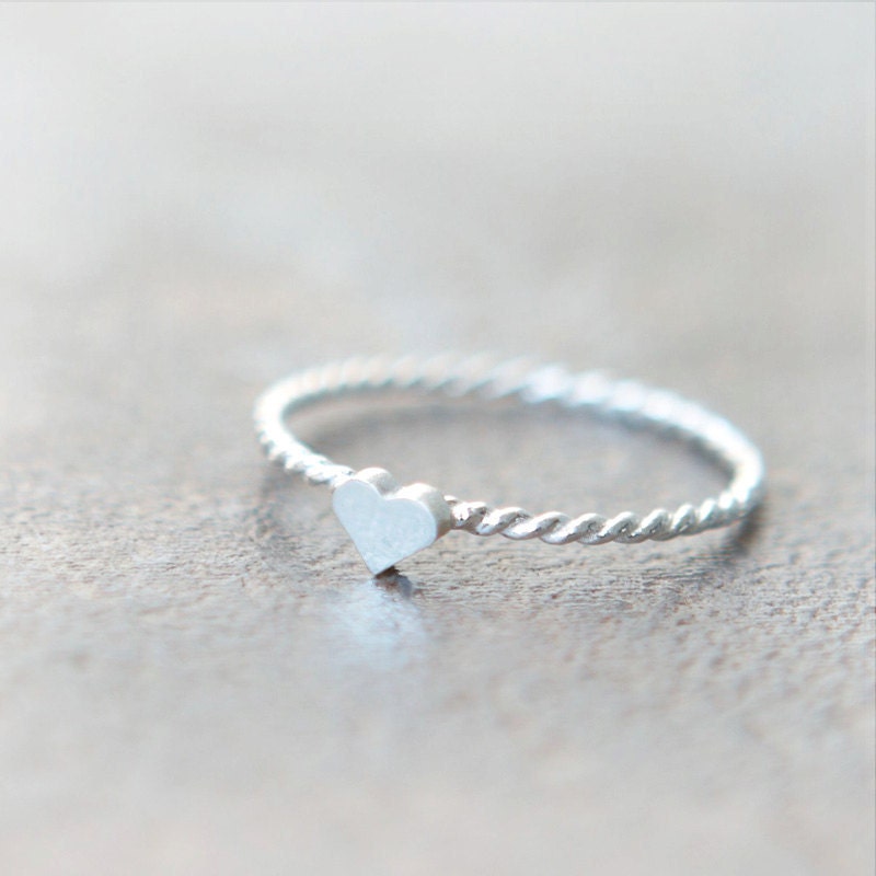 Tiny Heart Ring in sterling silver