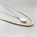 Tiny gold square beads and Fresh water Pearl layered Long Necklace