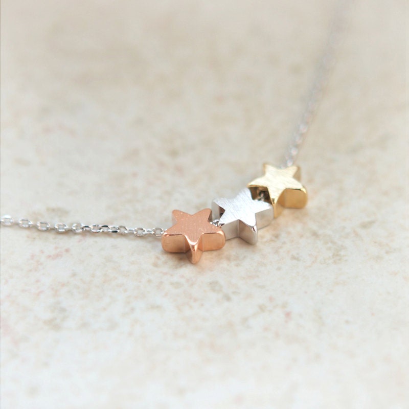 Tri-Color stars necklace